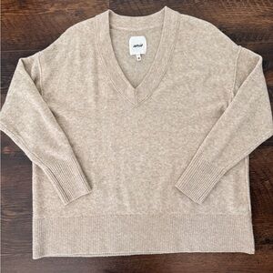 Aerie Women's oversized Beige V-Neck Sweater